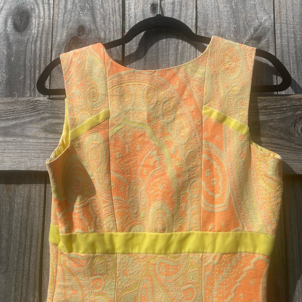 Tracy Reese Vibrant Orange and Yellow Midi Dress Size 6 - Picture 8 of 8